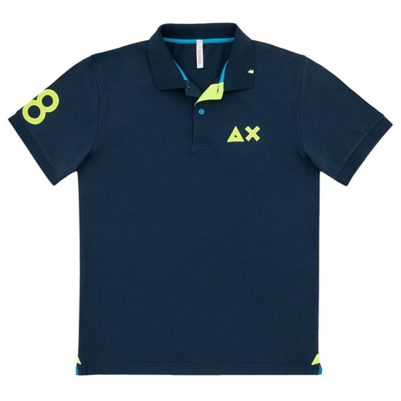 Polo Sun68 El. 68 Patch Fluo Homme navy