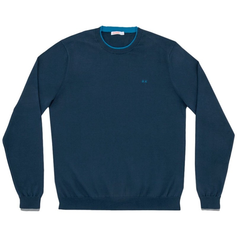 Pull-over Sun68 Double Rib Homme navy