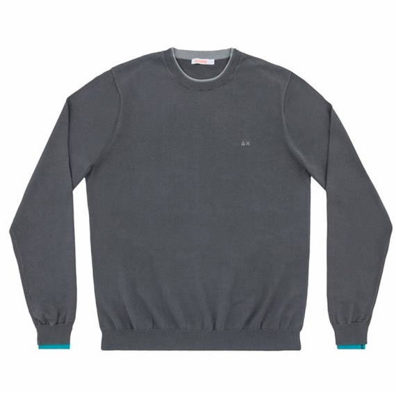 Pull-over Sun68 Double Rib Homme gris