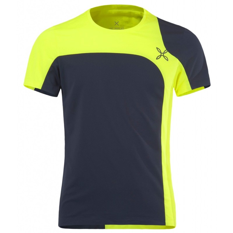 T-shirt trekking Montura Style Outdoor blu notte-giallo fluo