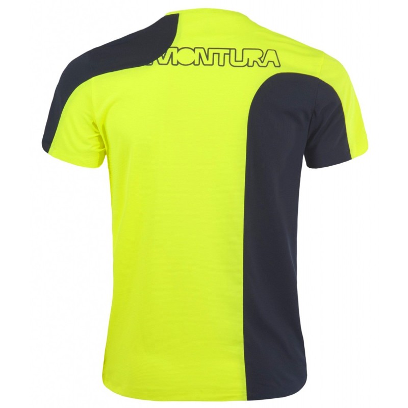 T-shirt trekking Montura Style Outdoor blu notte-giallo fluo