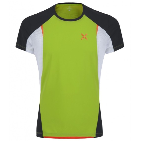 T-shirt running Montura Fast verde acido-arancio
