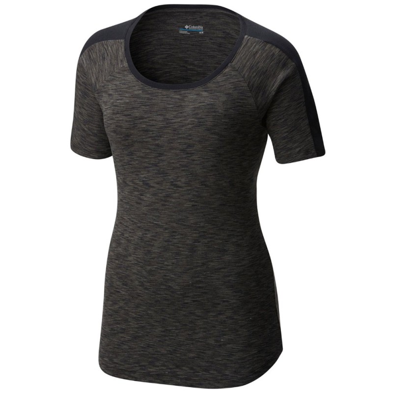 T-shirt trekking Columbia Outerspaced Mujer gris oscuro