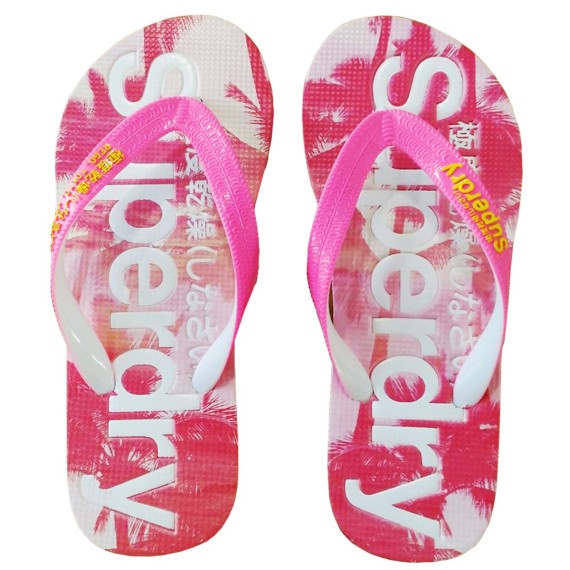 Chancla Superdry Aop Mujer fucsia