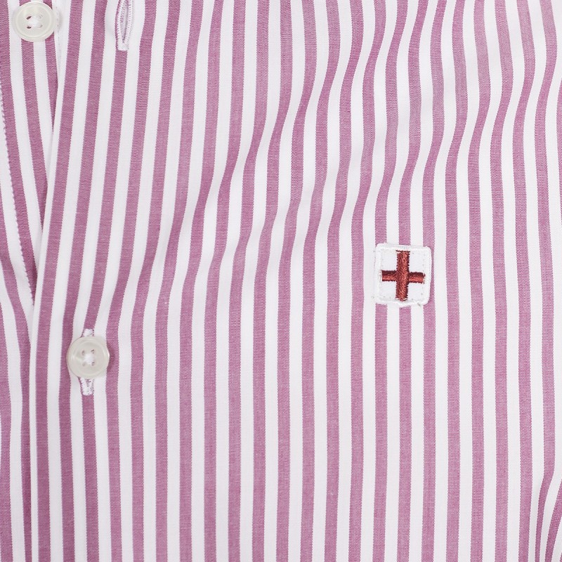 Chemise Canottieri Portofino Homme rayé blanc-rose