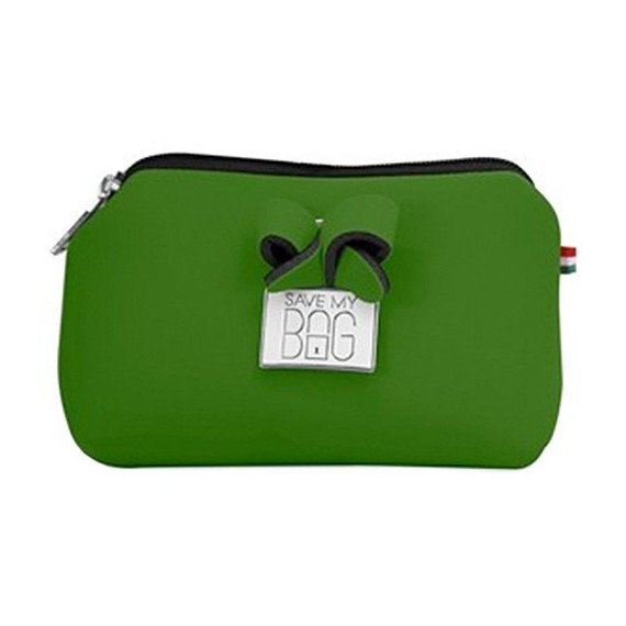 Pochette Save My Bag Fiocco pequeña verde oscuro
