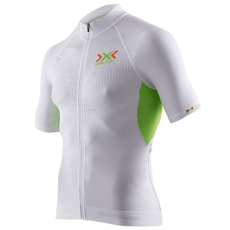 T-shirt ciclismo X-bionic The Trick Hombre blanco-lime