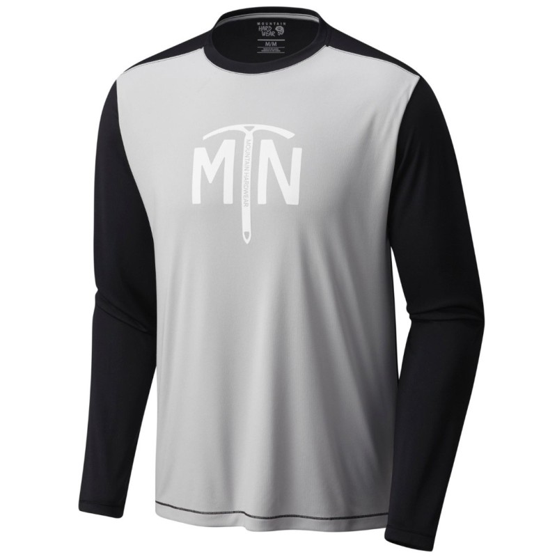 Trekking t-shirt Mountain Hardwear Wicked Logo Long Sleeve Man grey