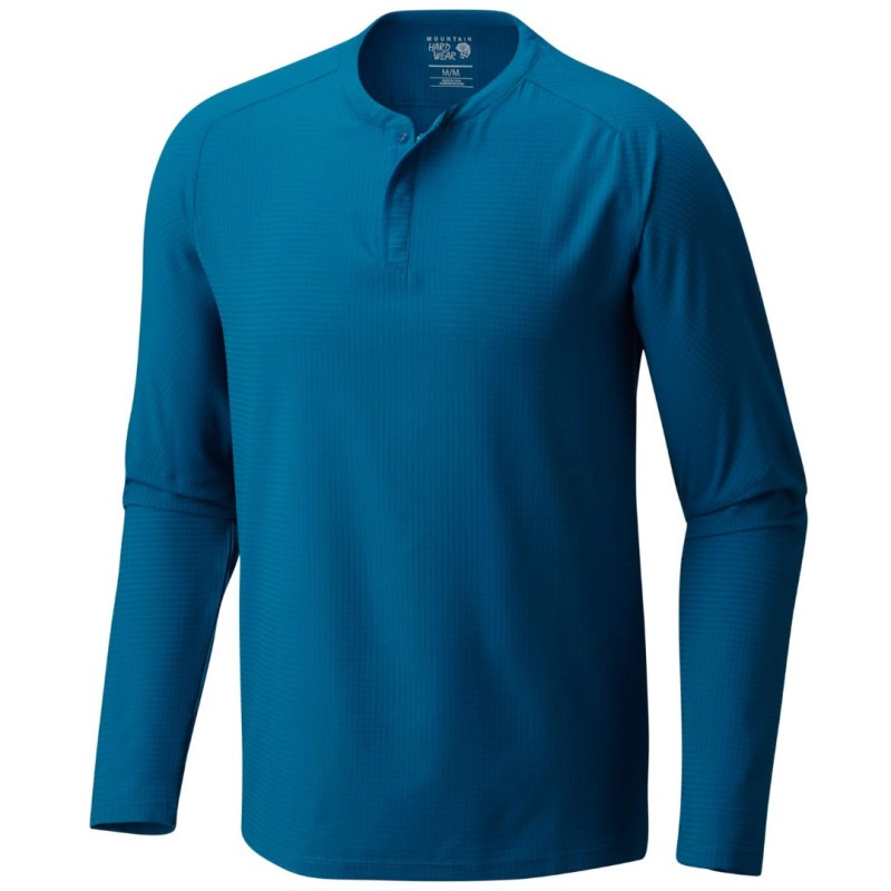 Trekking t-shirt Mountain Hardwear MHW AC Long Sleeve Man blue