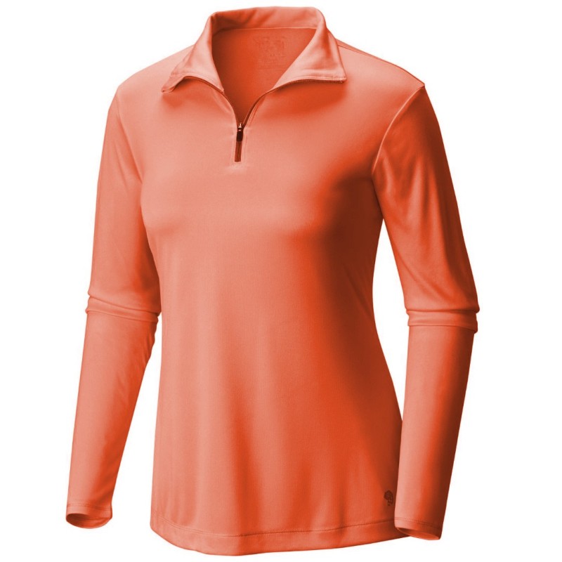 Trekking t-shirt Mountain Hardwear Wicked Long Sleeve Zip Woman orange