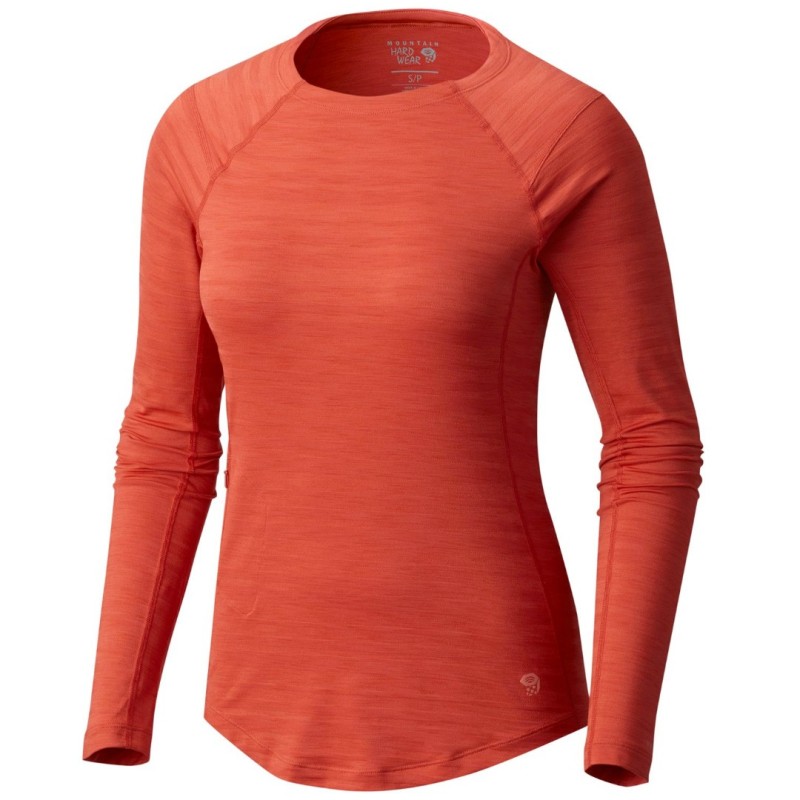 T-shirt trekking Mountain Hardwear Mighty Stripe Long Sleeve Femme orange