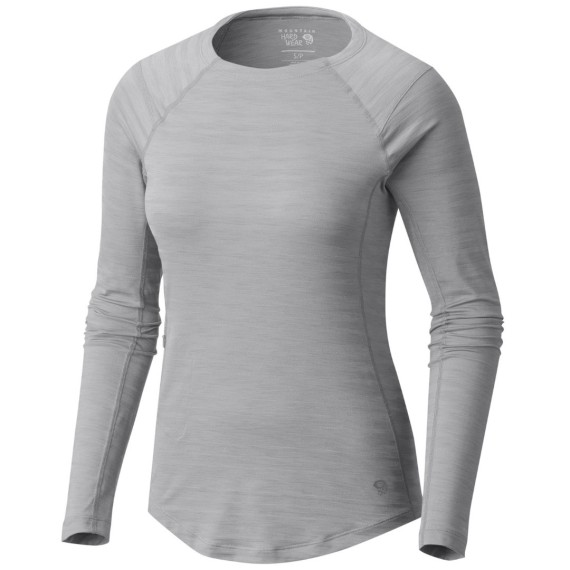 T-shirt trekking Mountain Hardwear Mighty Stripe Long Sleeve Mujer gris