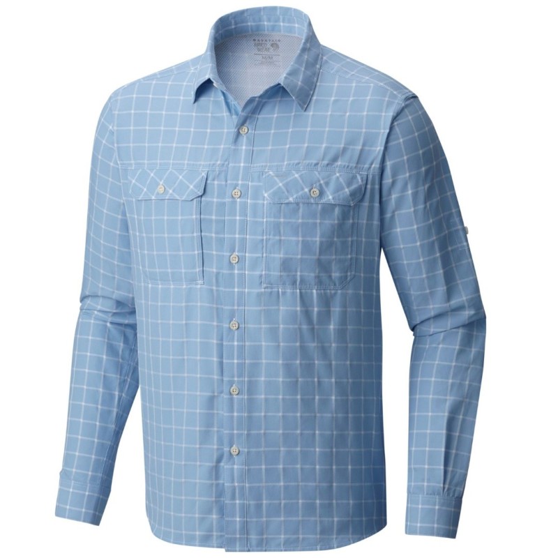 Trekking shirt Mountain Hardwear Canyon AC Long Sleeve Man light blue