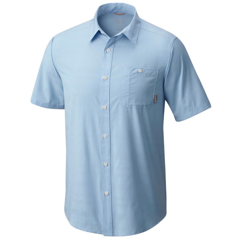 Camisa trekking Mountain Hardwear Air Tech Short Sleeve Hombre azul claro