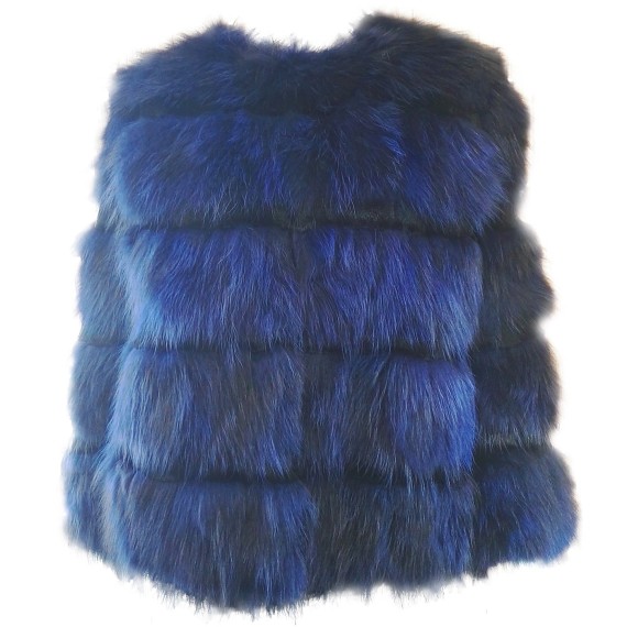 Short fur jacket Mpd Box Woman blue
