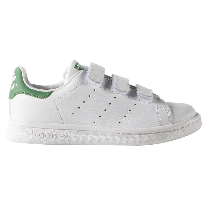 ADIDAS Sneakers Adidas Stan Smith Junior avec velcro blanc-vert