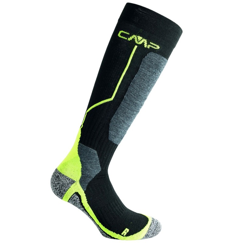 CMP Ski socks Cmp Wool Junior black-yellow