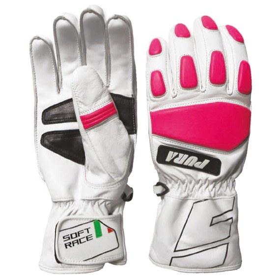 Ski gloves Energiapura Soft Race white-pink