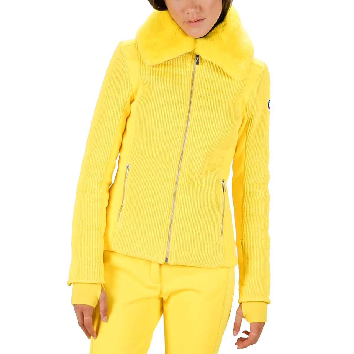 bright yellow ski jacket