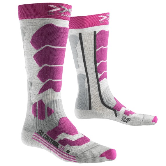 Ski socks X-Bionic Control 2.0 Woman grey-purple