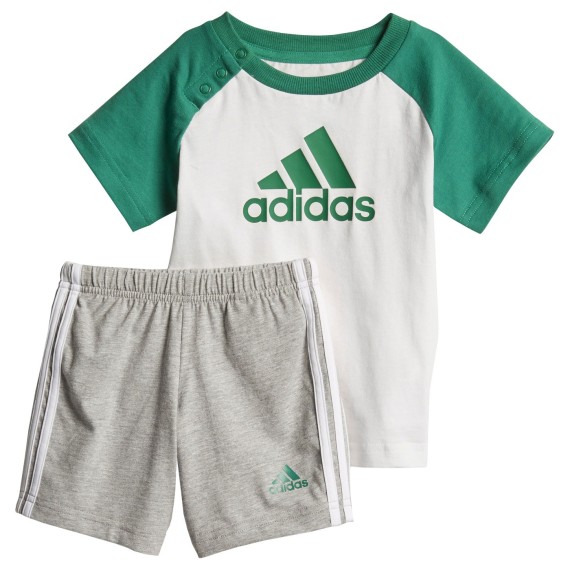 Conjunto Adidas Mini blanco-gris-verde