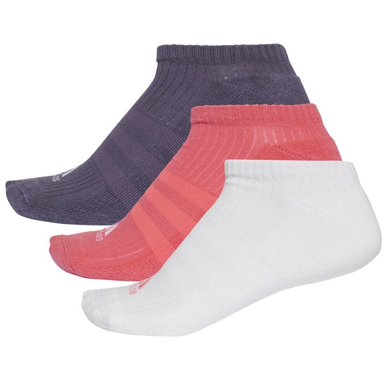 Calze Adidas 3-Stripes No-Show Donna rosa-bianco-viola