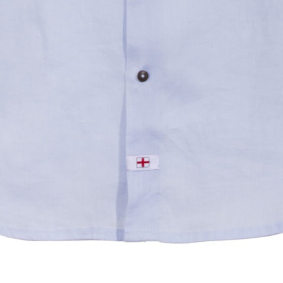 Camisa Canottieri Portofino de lino con logotipo Hombre azul claro