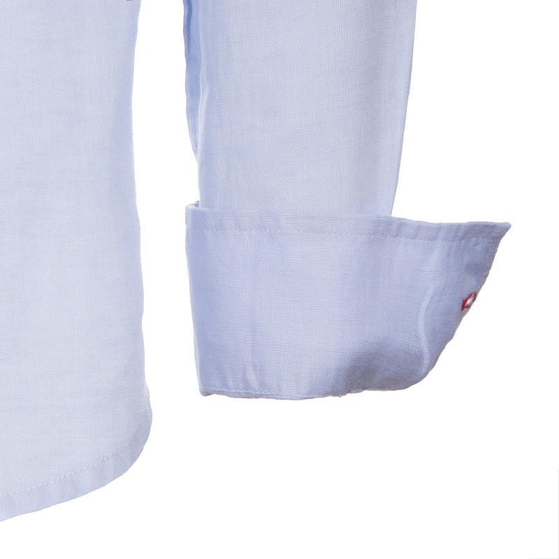 CANOTTIERI PORTOFINO Camisa Canottieri Portofino de lino con logotipo Hombre azul claro