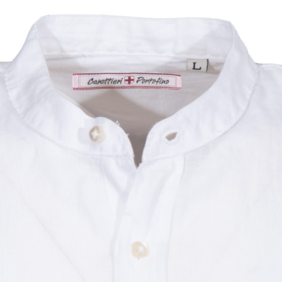 Camicia Canottieri Portofino alla coreana con stemma Uomo bianco CANOTTIERI PORTOFINO Camicie