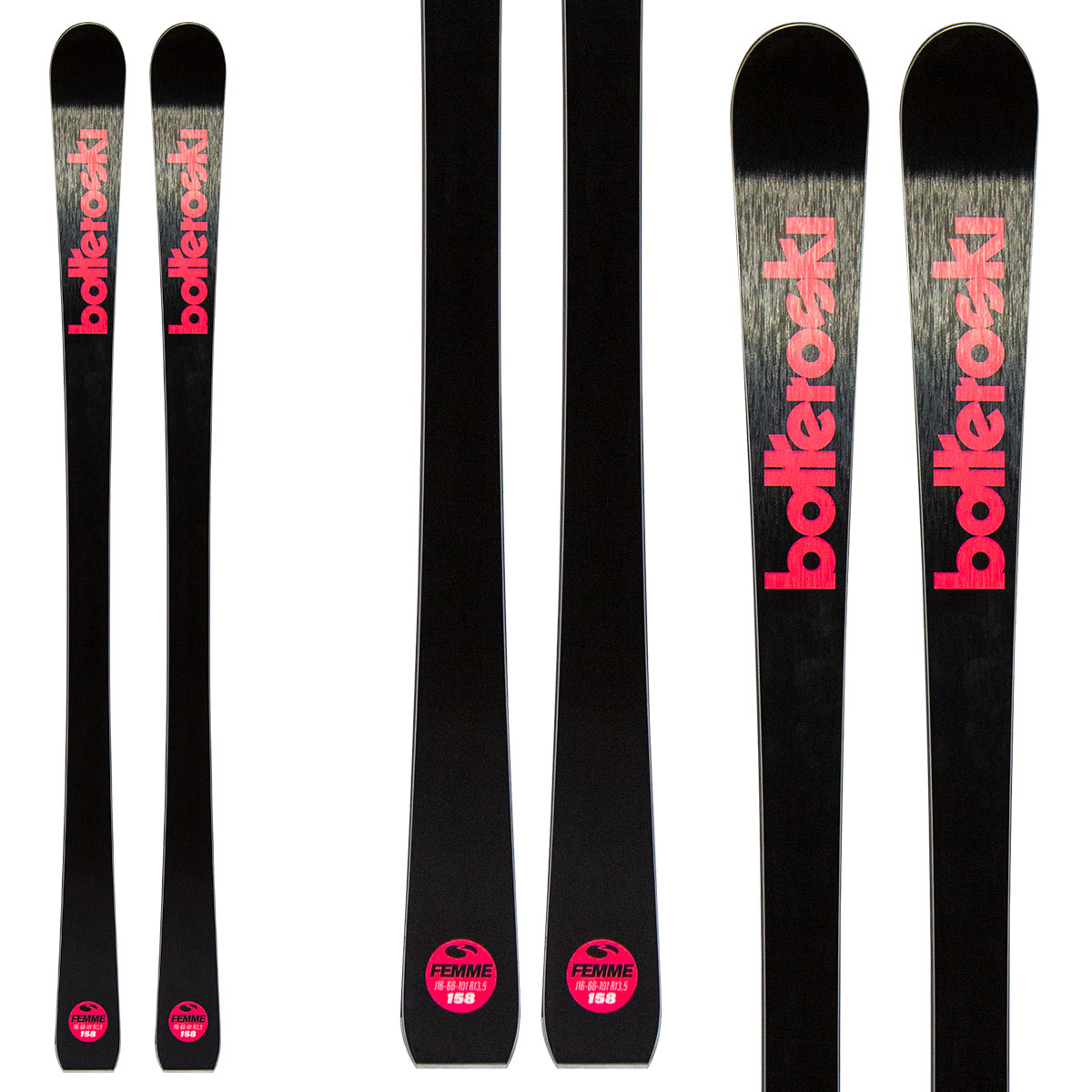 Sci Bottero Ski Femme + VL29 (Colore: nero-fucsia, Taglia: 166)