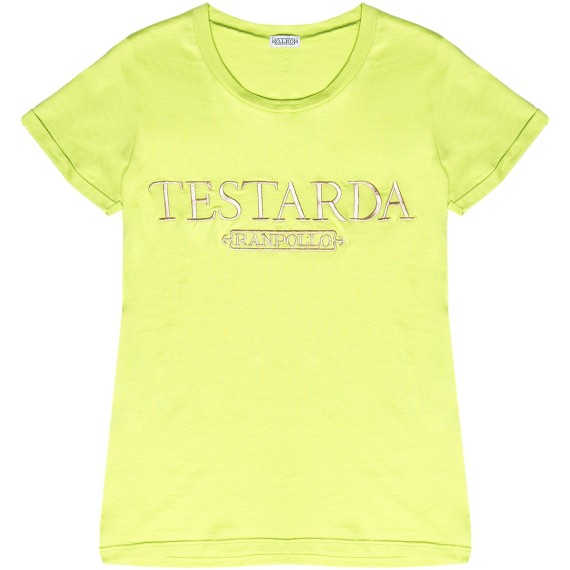 T-shirt Ranpollo Testarda lime-rosa