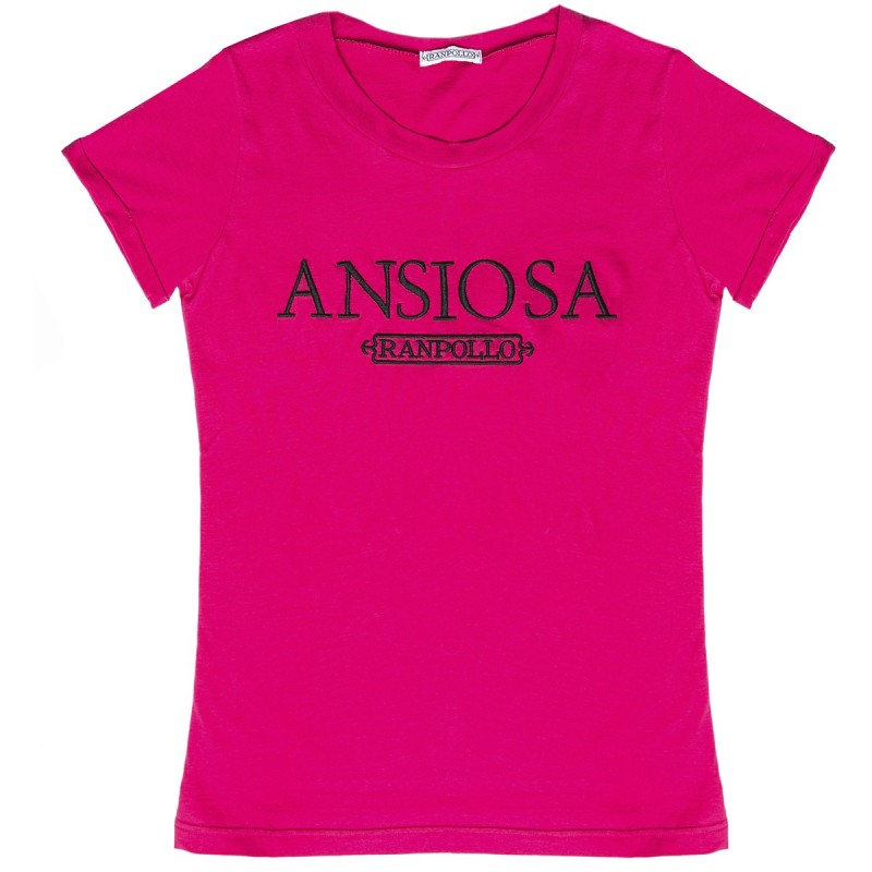 T-shirt Ranpollo Ansiosa fucsia-nero