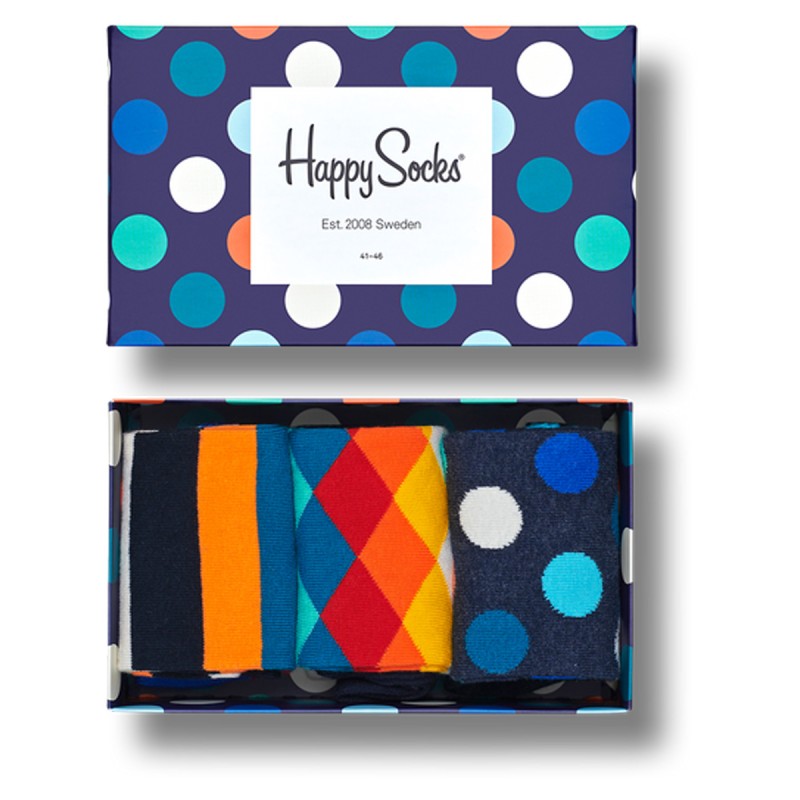 Calze Happy Socks Classic mix box blu-verde-arancione-rosso