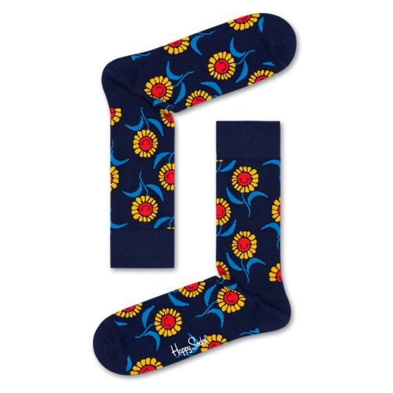 Calze Happy Sock Sunflower blu-rosso-giallo