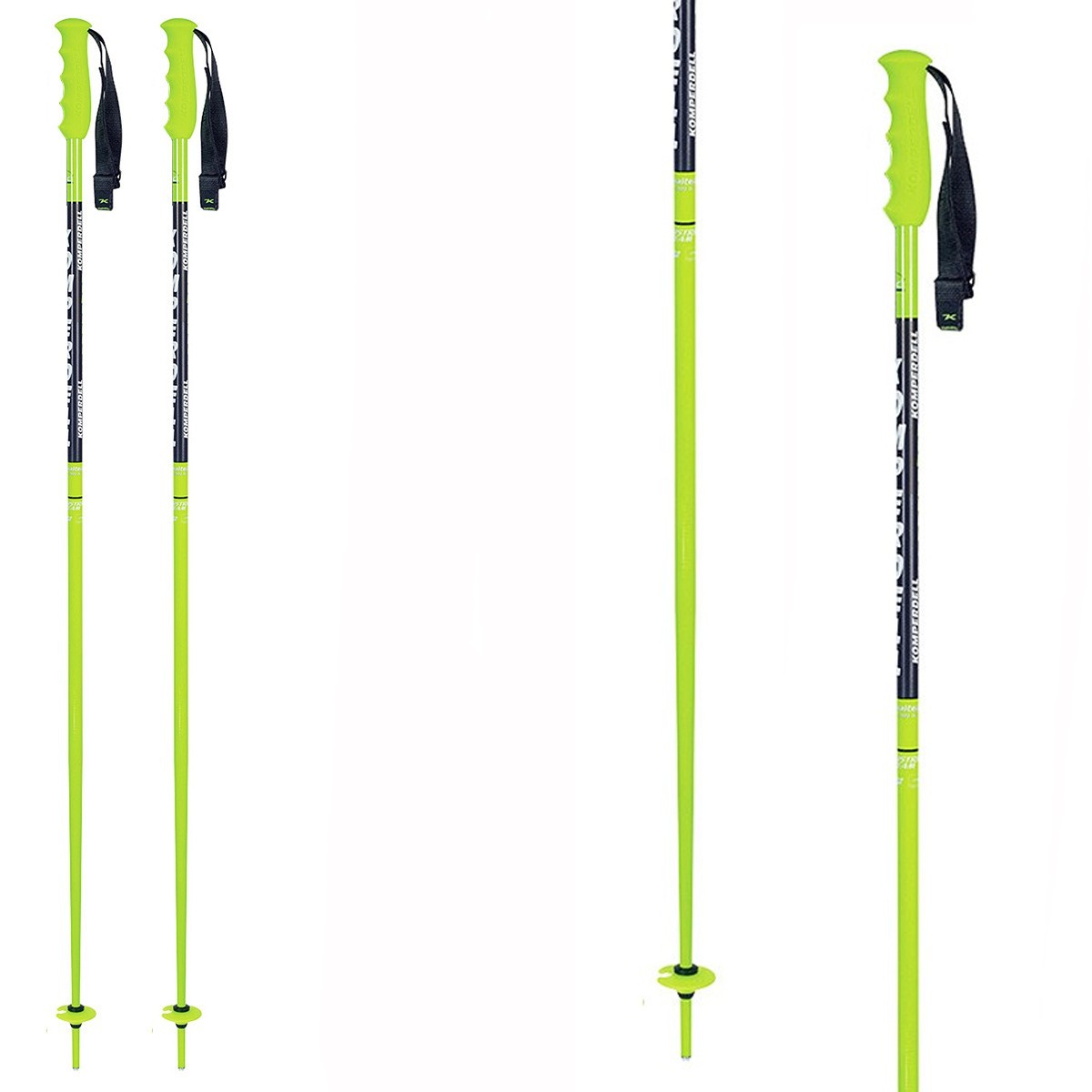 Bastoni sci Komperdell National Team 18 mm (Colore: verde-nero, Taglia: 110)