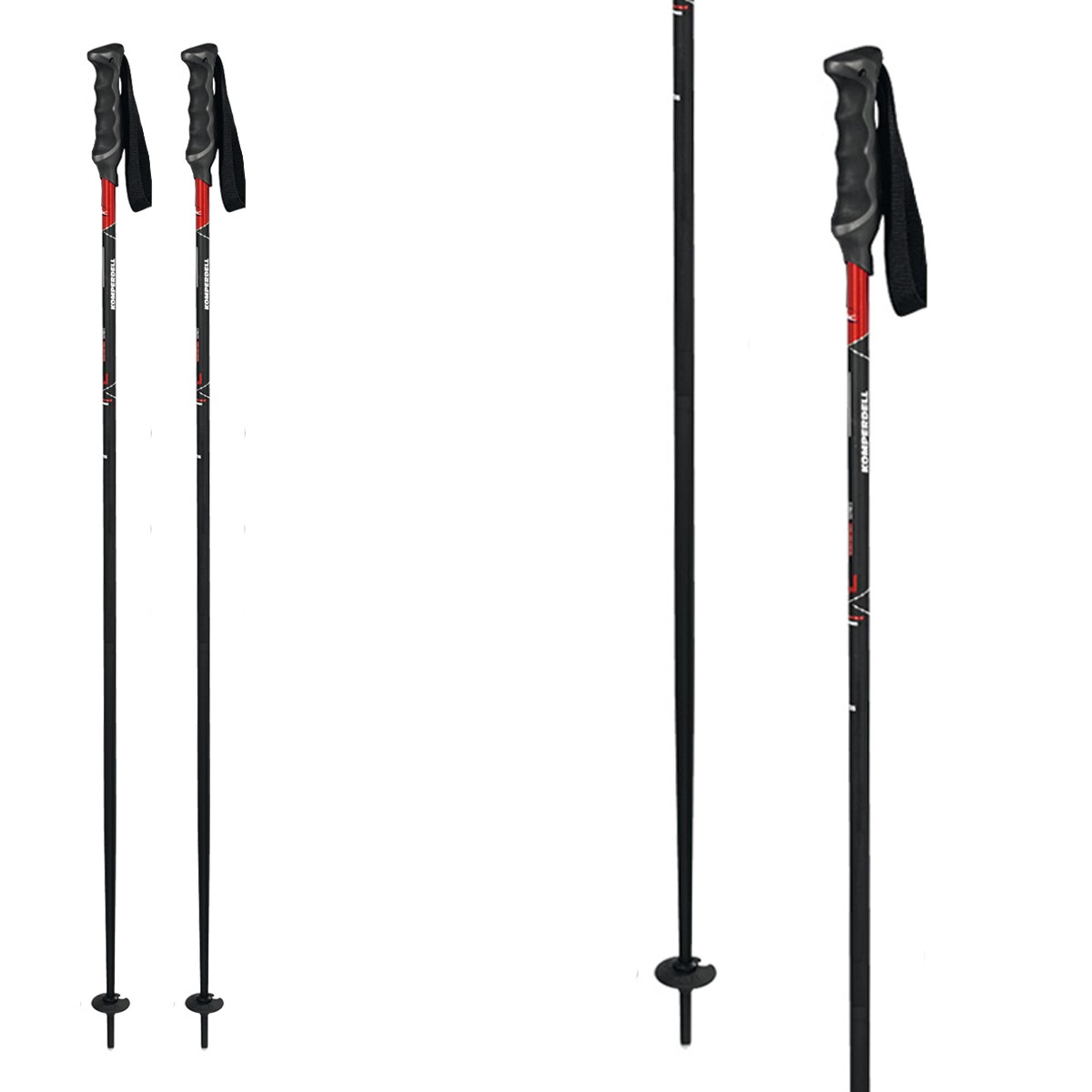 Ski poles Komperdell Radical Alloy red Bottero Ski EN
