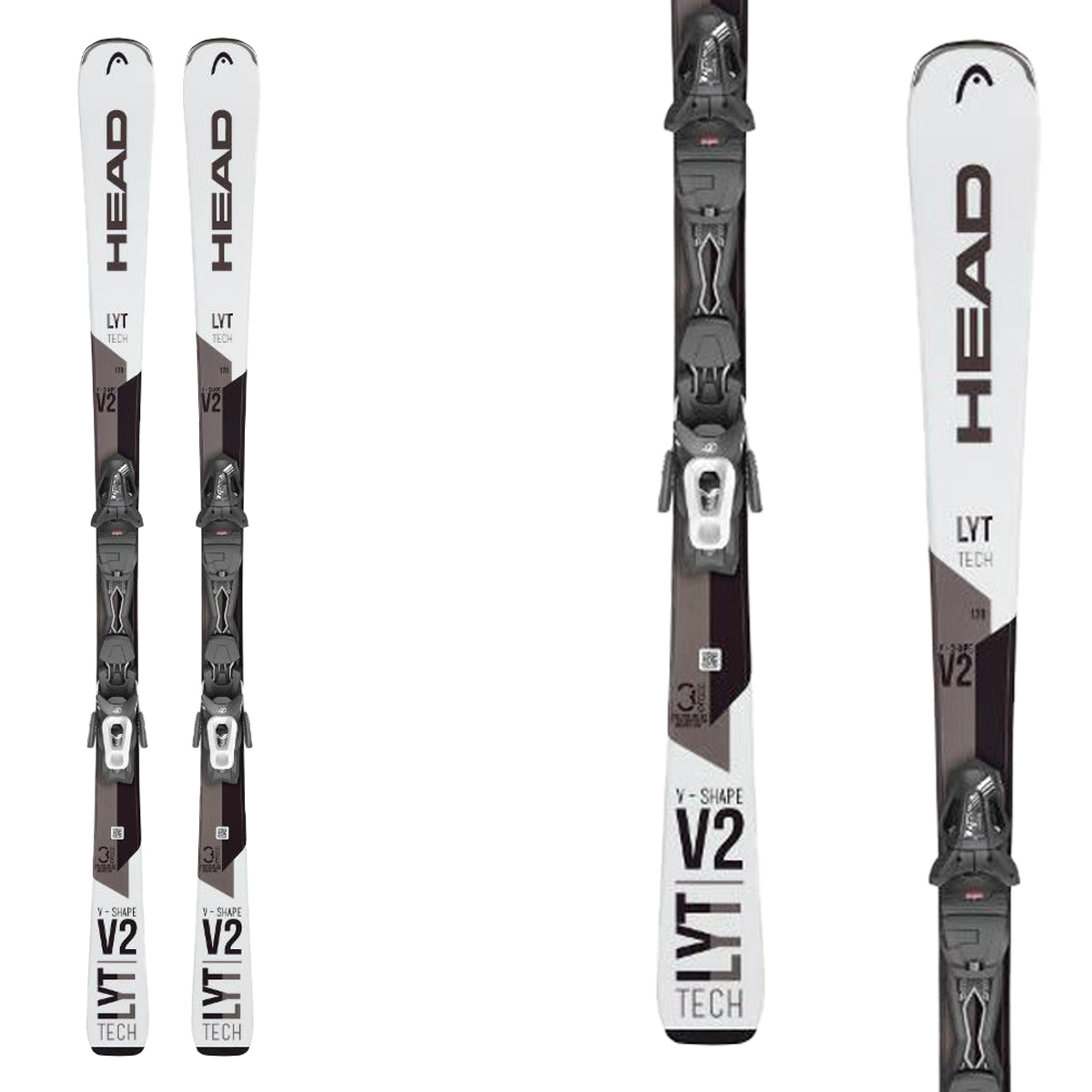 Junior Snow Skis HEAD Shape V2 Skis With Bindings - Lightweight