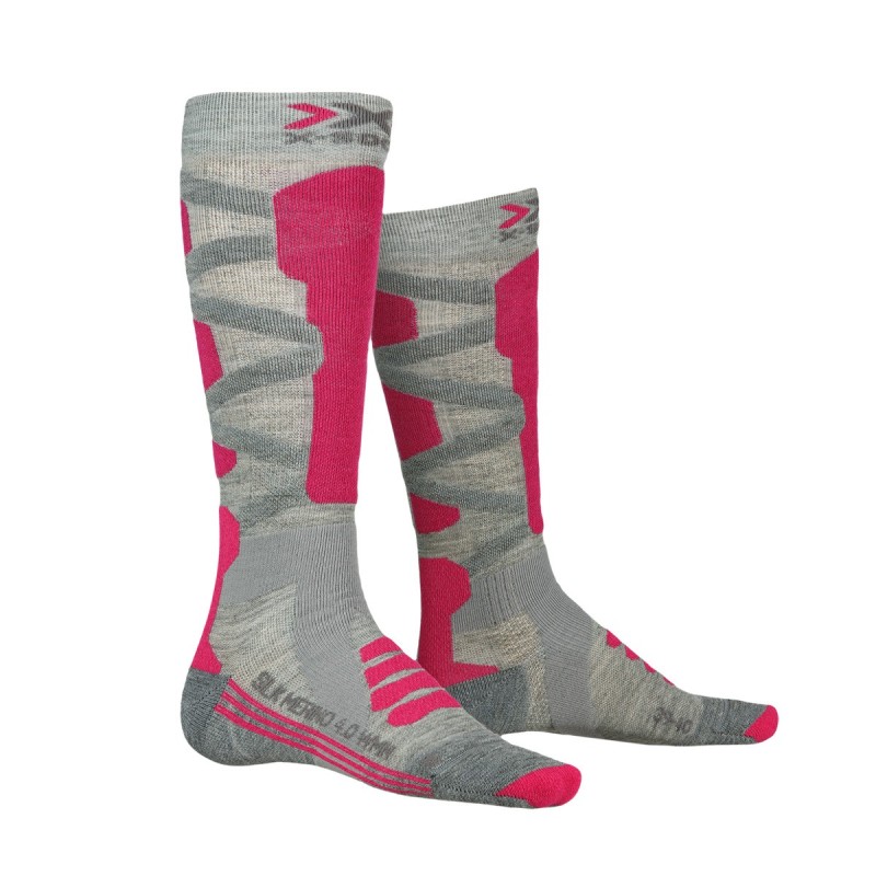 Calze sci X-Socks Silk merino 4.0 grey mel-pink