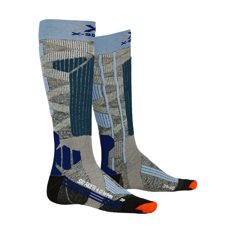 Calze sci X-Socks Rider 4.0 stone grey mel-pink