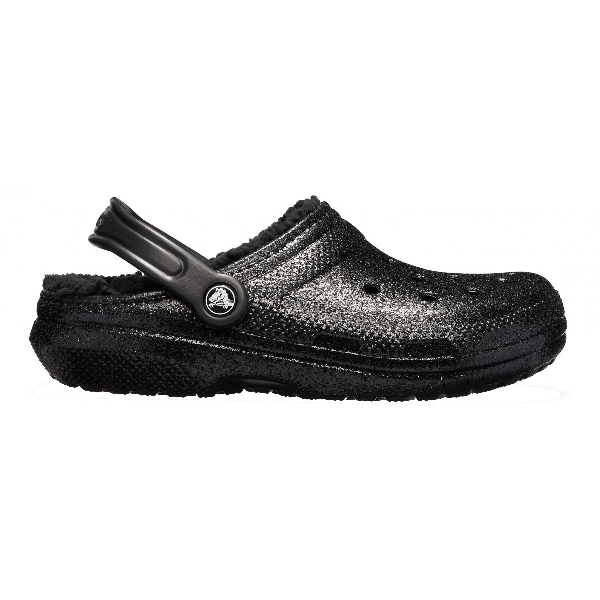 crocs black glitter