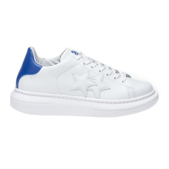 2STAR Baskets homme 2Star Low blanches-bleues