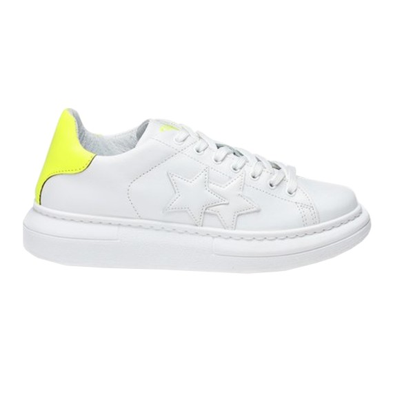 2STAR 2Star Low men's sneakers white-yellow fluo