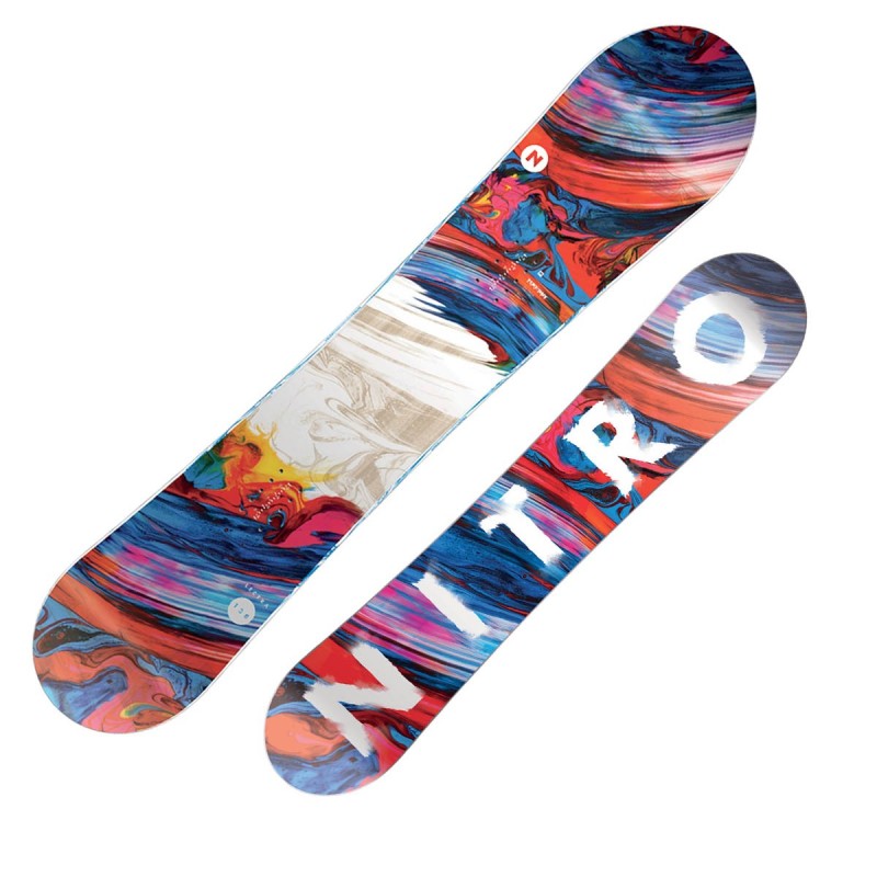 Snowboard Nitro Lectra rental rosso-blu-bianco