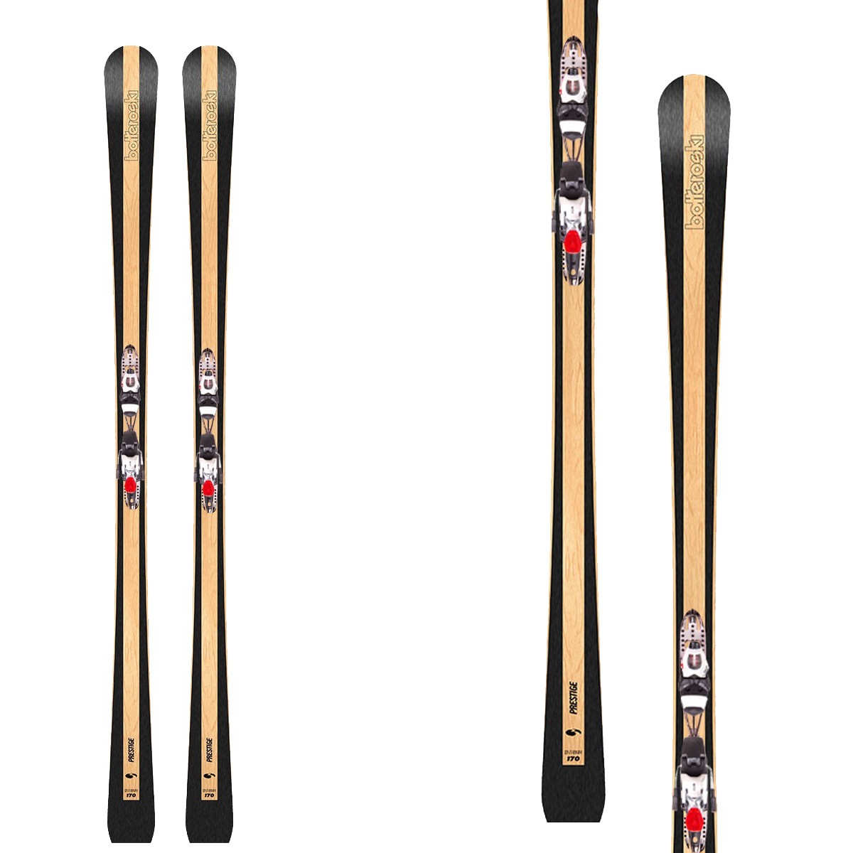 Sci Bottero Ski Prestige + piastra Vist X-Step + Vist VSP412 (Colore: legno, Taglia: 181)