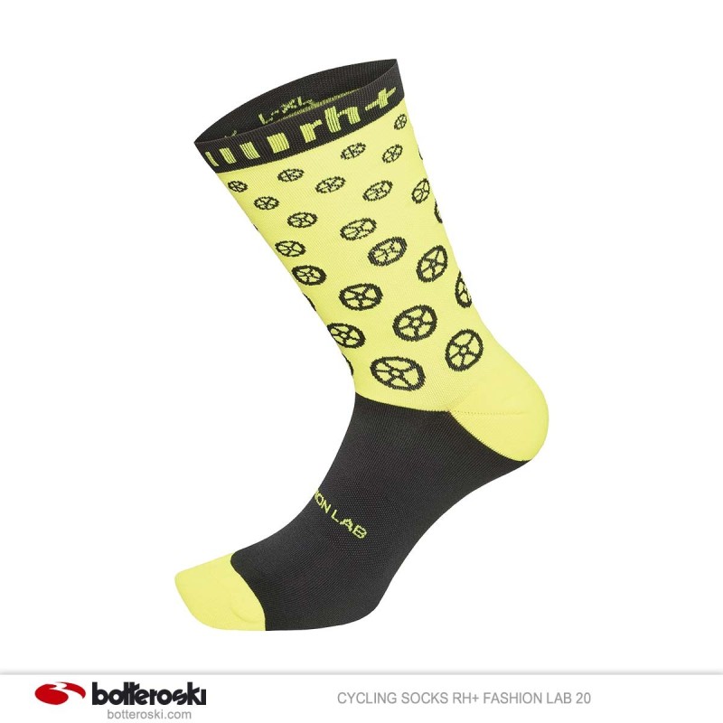 Calze Ciclismo Rh+ black-yellow fluo
