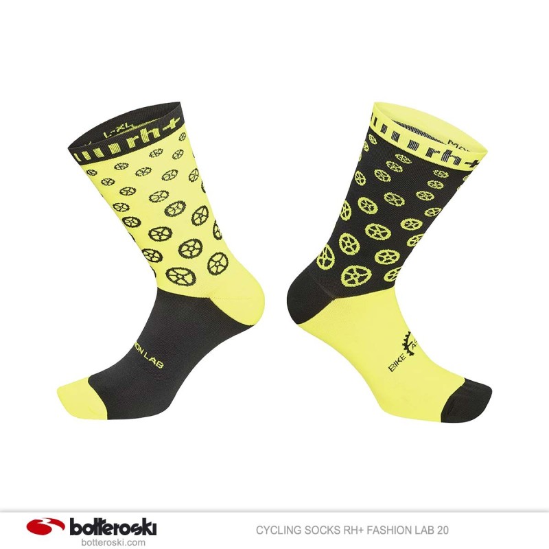 Calze Ciclismo Rh+ black-yellow fluo