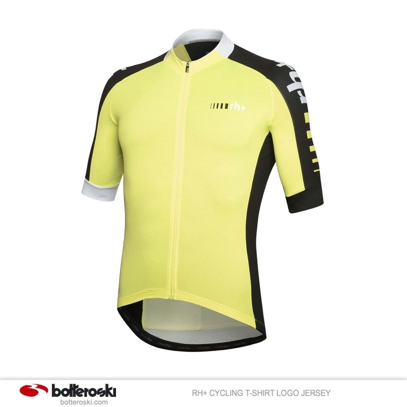 T-shirt Ciclismo Rh+Jersey fluo yellow-black-white