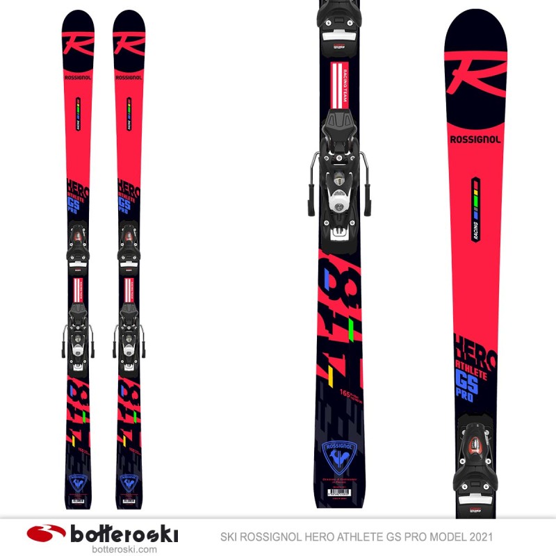 Esquí Rossignol Hero Athlete GS Pro modelo 2021 con fijaciones Spx 10 Gw B73