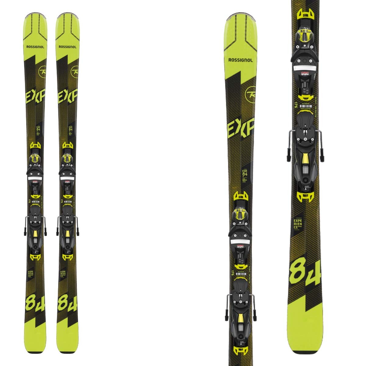 Sci Rossignol Experience 84 Ai (Konect) con attacchi Nx 12 Konect Gw B90 (Colore: nero-verde, Taglia: 152)