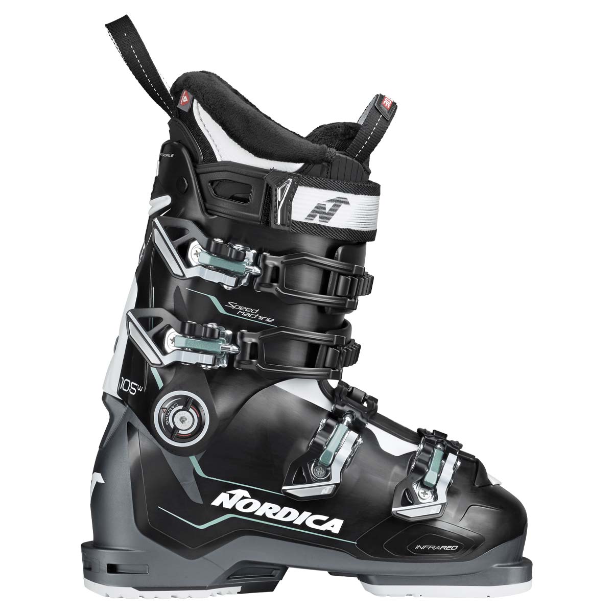 Scarponi sci Nordica Speedmachine 105W da donna (Colore: BLACK-WHITE-GREEN, Taglia: 25)